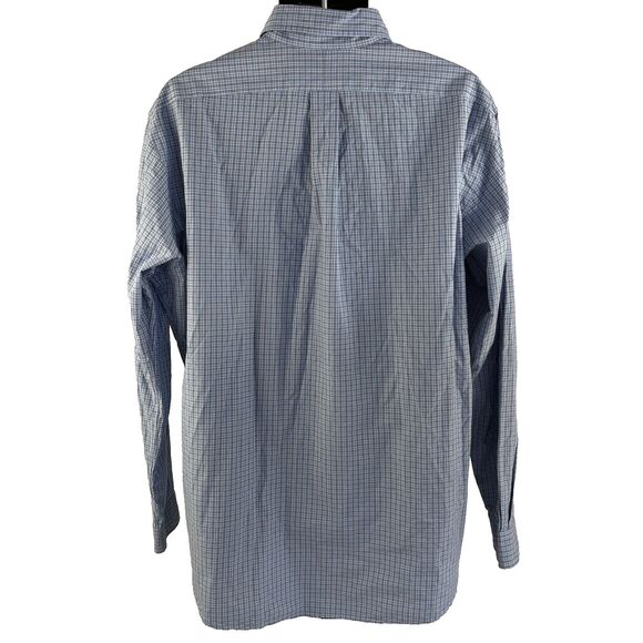 Mens Ralph Lauren Classic Fit Long Sleeve Button Down Shirt Sz XL Blue Check - Picture 7 of 7